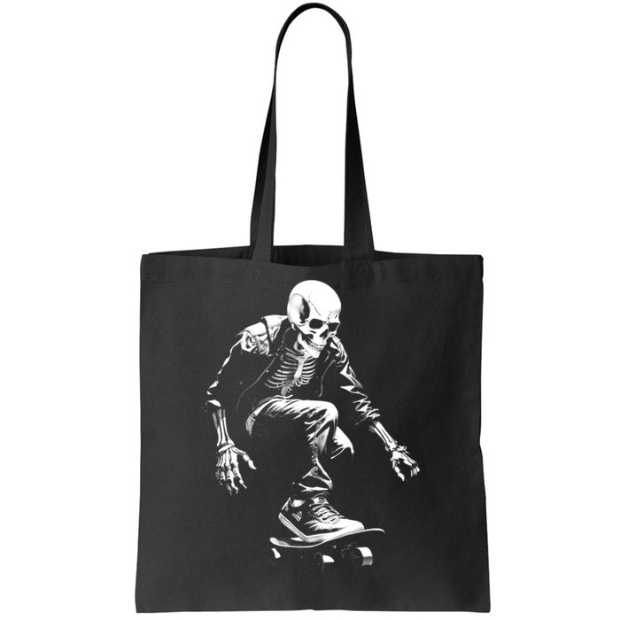 Skeleton Skateboarder Cool Tote Bag