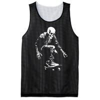 Skeleton Skateboarder Cool Mesh Reversible Basketball Jersey Tank