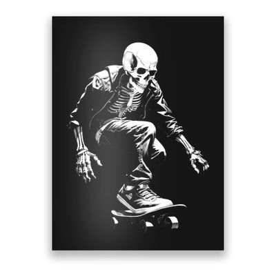 Skeleton Skateboarder Cool Poster