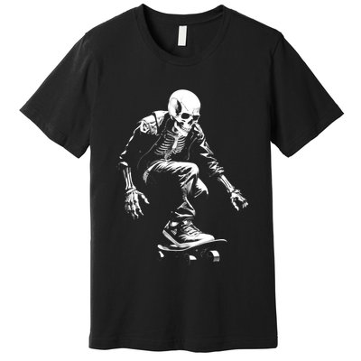 Skeleton Skateboarder Cool Premium T-Shirt