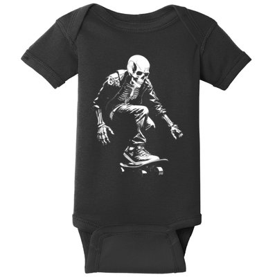 Skeleton Skateboarder Cool Baby Bodysuit