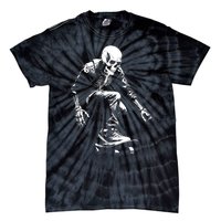 Skeleton Skateboarder Cool Tie-Dye T-Shirt