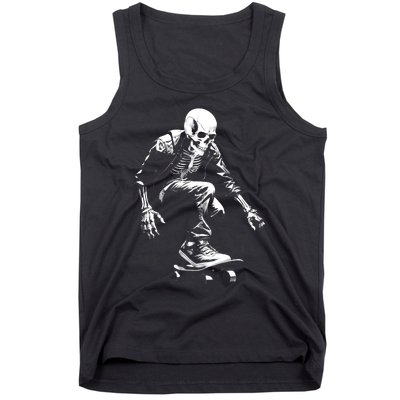 Skeleton Skateboarder Cool Tank Top