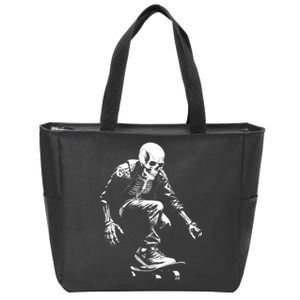 Skeleton Skateboarder Cool Zip Tote Bag