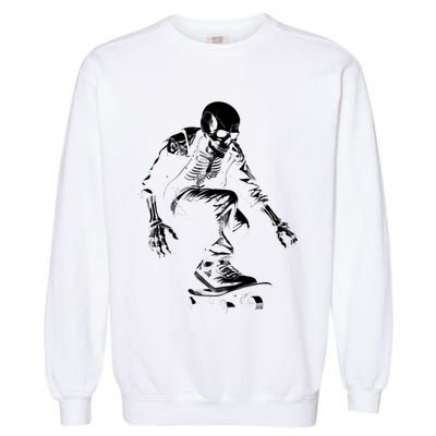 Skeleton Skateboarder Cool Garment-Dyed Sweatshirt