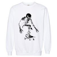 Skeleton Skateboarder Cool Garment-Dyed Sweatshirt