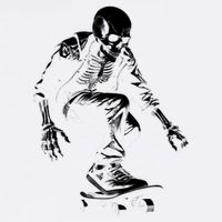 Skeleton Skateboarder Cool Garment-Dyed Sweatshirt
