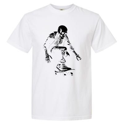 Skeleton Skateboarder Cool Garment-Dyed Heavyweight T-Shirt