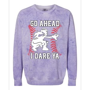 S Softball Catcher Funny N I Dare Ya Gift Colorblast Crewneck Sweatshirt