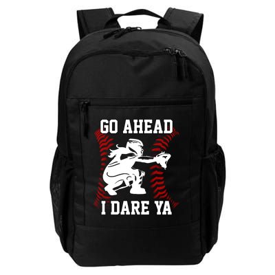 S Softball Catcher Funny N I Dare Ya Gift Backpack