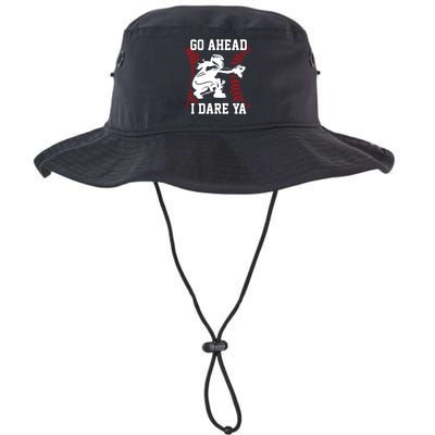 S Softball Catcher Funny N I Dare Ya Gift Bucket Hat