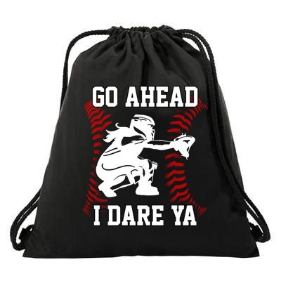 S Softball Catcher Funny N I Dare Ya Gift Drawstring Bag