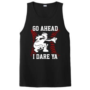 S Softball Catcher Funny N I Dare Ya Gift PosiCharge Competitor Tank