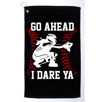 S Softball Catcher Funny N I Dare Ya Gift Golf Towel