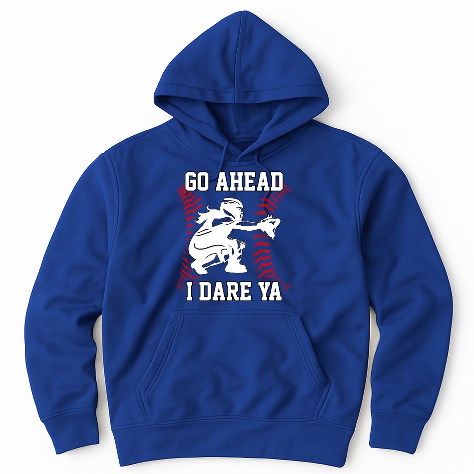 S Softball Catcher Funny N I Dare Ya Gift Hoodie