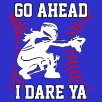 S Softball Catcher Funny N I Dare Ya Gift 16 in Basic Backpack