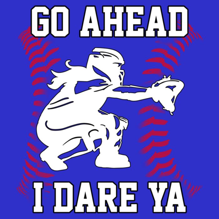 S Softball Catcher Funny N I Dare Ya Gift 16 in Basic Backpack