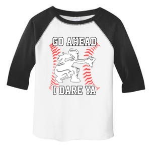 S Softball Catcher Funny N I Dare Ya Gift Toddler Fine Jersey T-Shirt