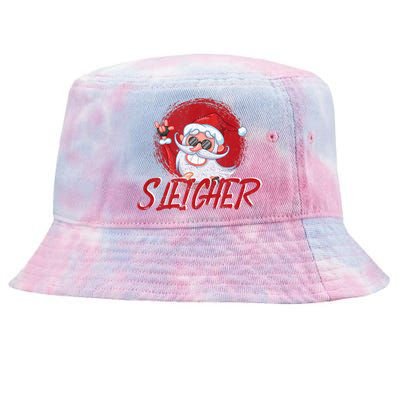 Sleigher Santa Claus Funny Merry Christmas Rock Xmas Lover Tank Top Tie-Dyed Bucket Hat