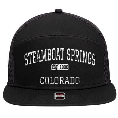 Steamboat Springs Colorado CO Vintage 7 Panel Mesh Trucker Snapback Hat