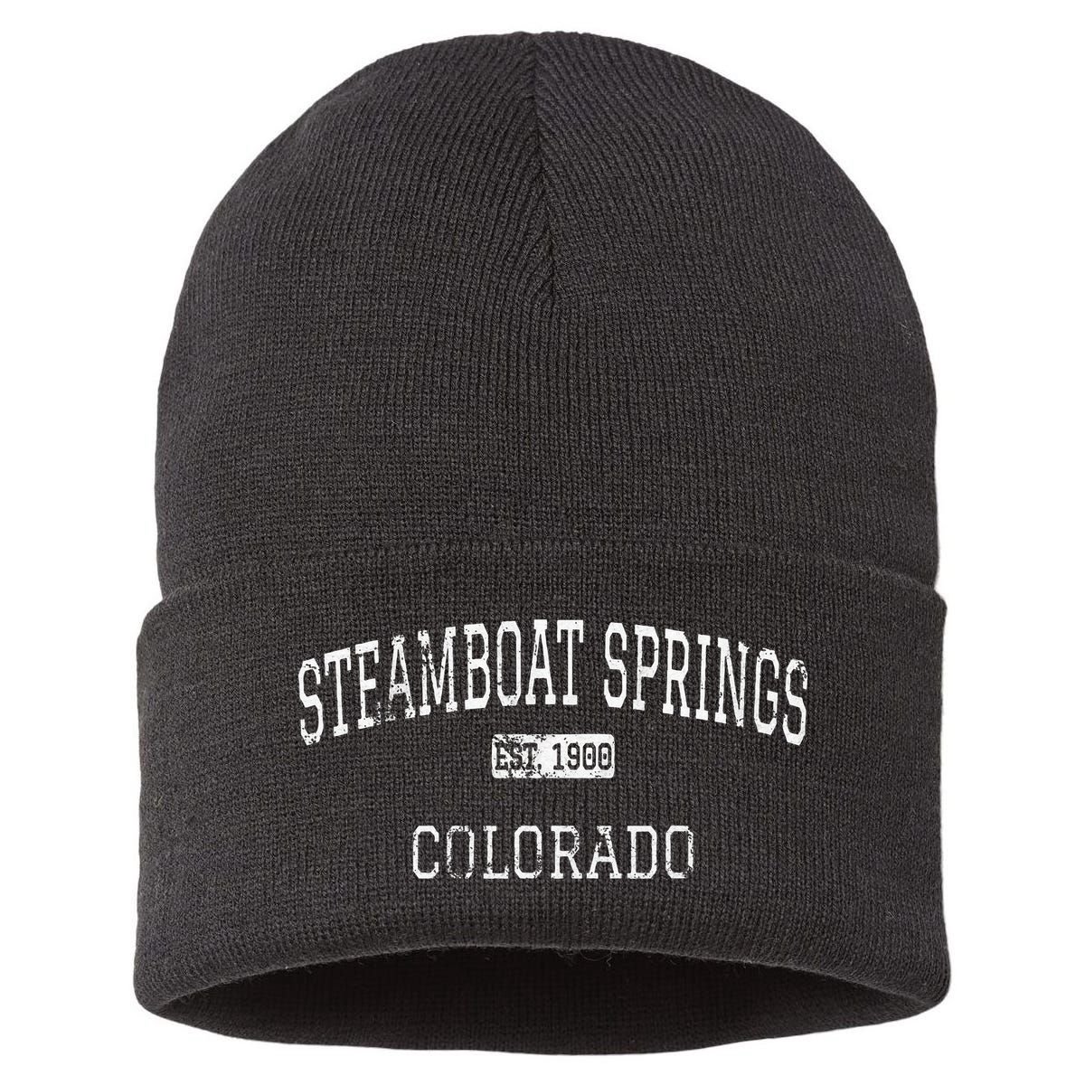 Steamboat Springs Colorado CO Vintage Sustainable Knit Beanie