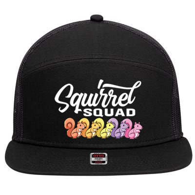 Squirrel Squad Cute Squirrel 7 Panel Mesh Trucker Snapback Hat