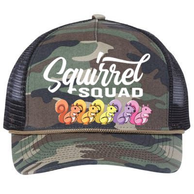 Squirrel Squad Cute Squirrel Retro Rope Trucker Hat Cap