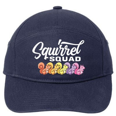 Squirrel Squad Cute Squirrel 7-Panel Snapback Hat