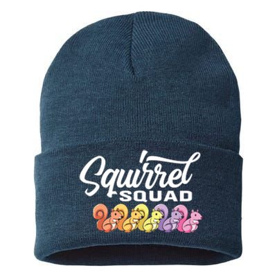 Squirrel Squad Cute Squirrel Sustainable Knit Beanie