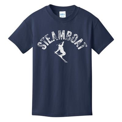 Steamboat Ski Colorado Vintage Skiing Cool Skier CO Winter Kids T-Shirt