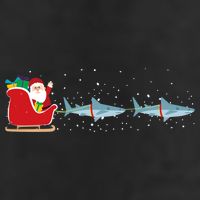 Shark Santa Christmas Sleigh Funny Shark Xmas Gift Beanie