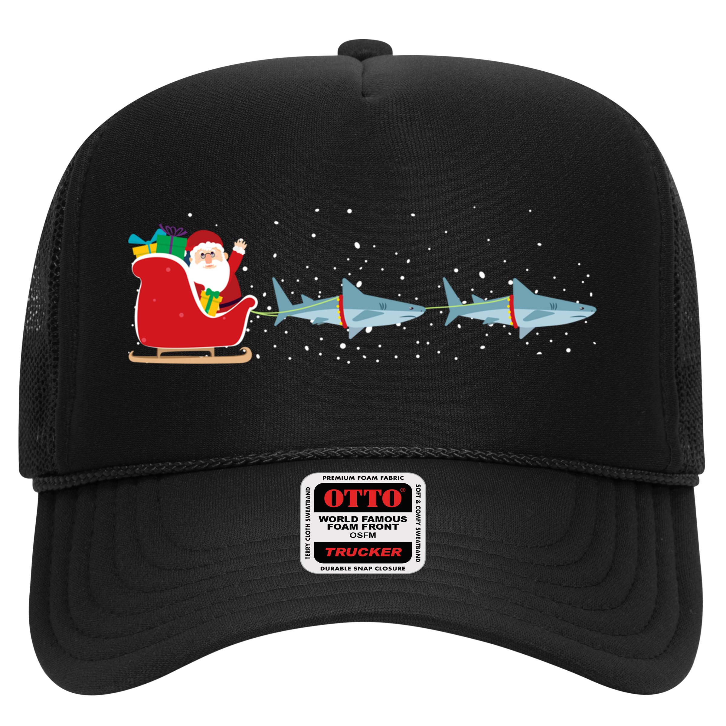 Shark Santa Christmas Sleigh Funny Shark Xmas Gift Hat