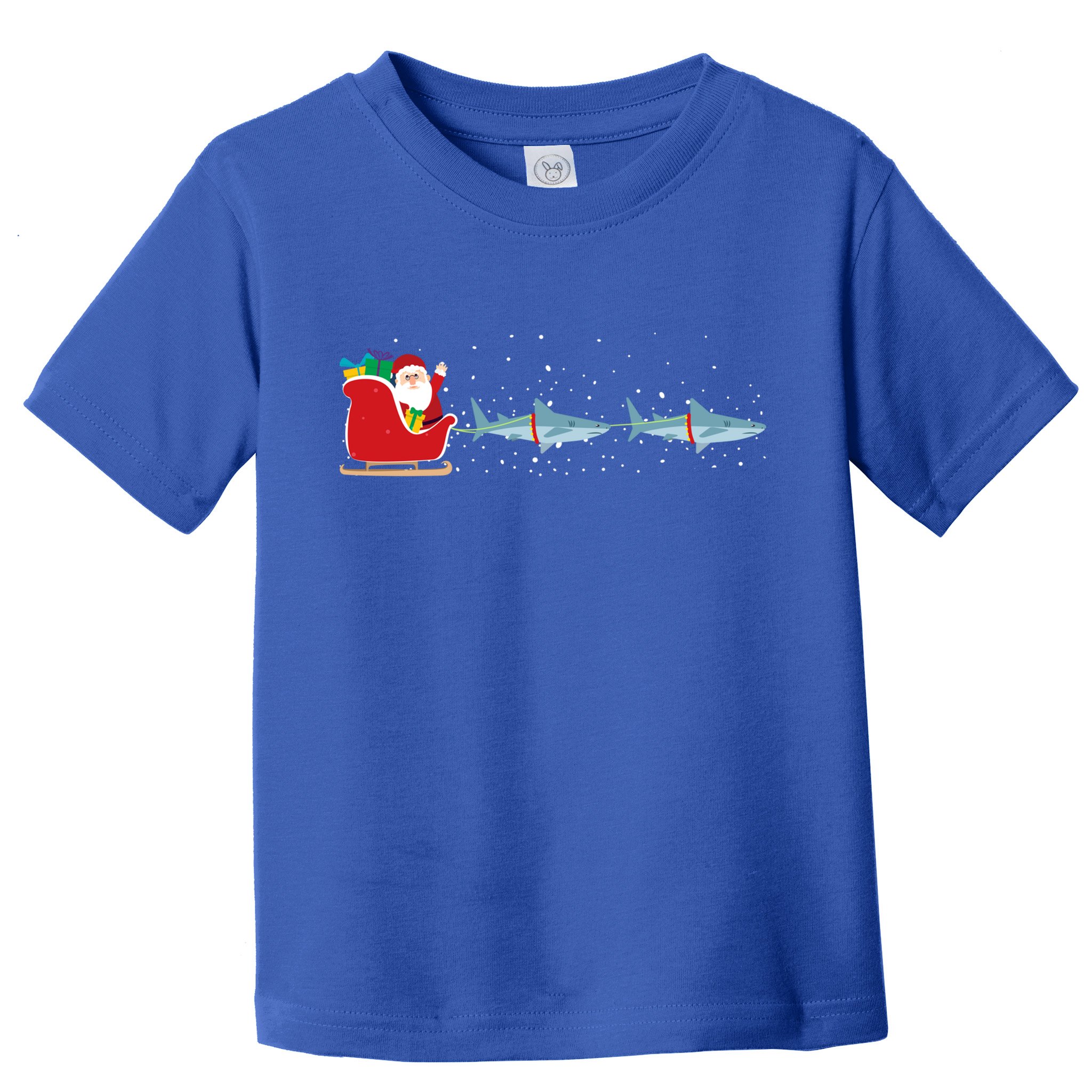Shark Santa Christmas Sleigh Funny Shark Xmas Gift Toddler T-Shirt
