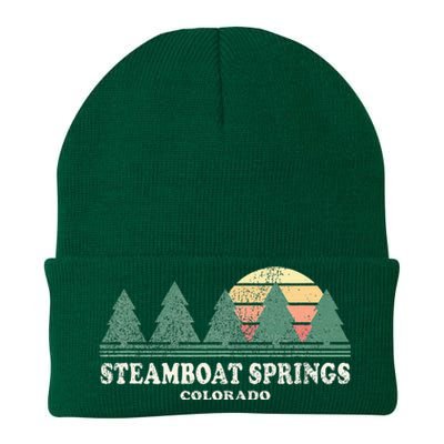 Steamboat Springs Co Vintage Throwback Retro 70s Design Knit Cap Winter Beanie