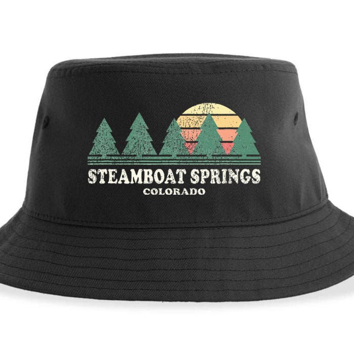 Steamboat Springs Co Vintage Throwback Retro 70s Design Sustainable Bucket Hat