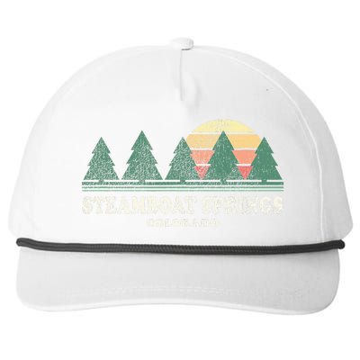 Steamboat Springs Co Vintage Throwback Retro 70s Design Snapback Five-Panel Rope Hat