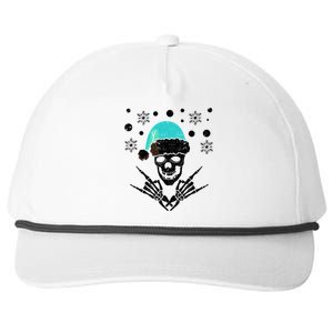 Skeleton Santa Claus Hat Rock And Roll Hand Cool Christmas Gift Snapback Five-Panel Rope Hat