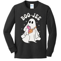 Spooky Season Cute Ghost Halloween Costume Boujee BooJee Kids Long Sleeve Shirt