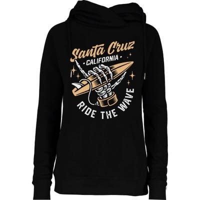 Surfing Santa Cruz Surfer Surfboard Vintage Womens Funnel Neck Pullover Hood