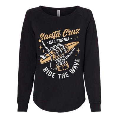 Surfing Santa Cruz Surfer Surfboard Vintage Womens California Wash Sweatshirt