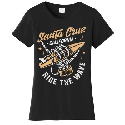 Surfing Santa Cruz Surfer Surfboard Vintage Women's T-Shirt