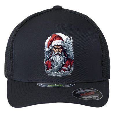 Samurai Santa Claus Flexfit Unipanel Trucker Cap