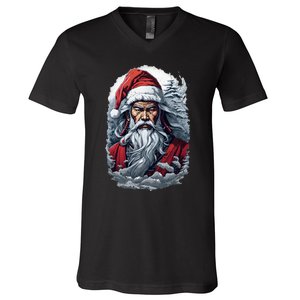 Samurai Santa Claus V-Neck T-Shirt