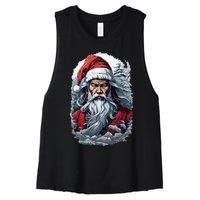 Samurai Santa Claus Women's Racerback Cropped Tank