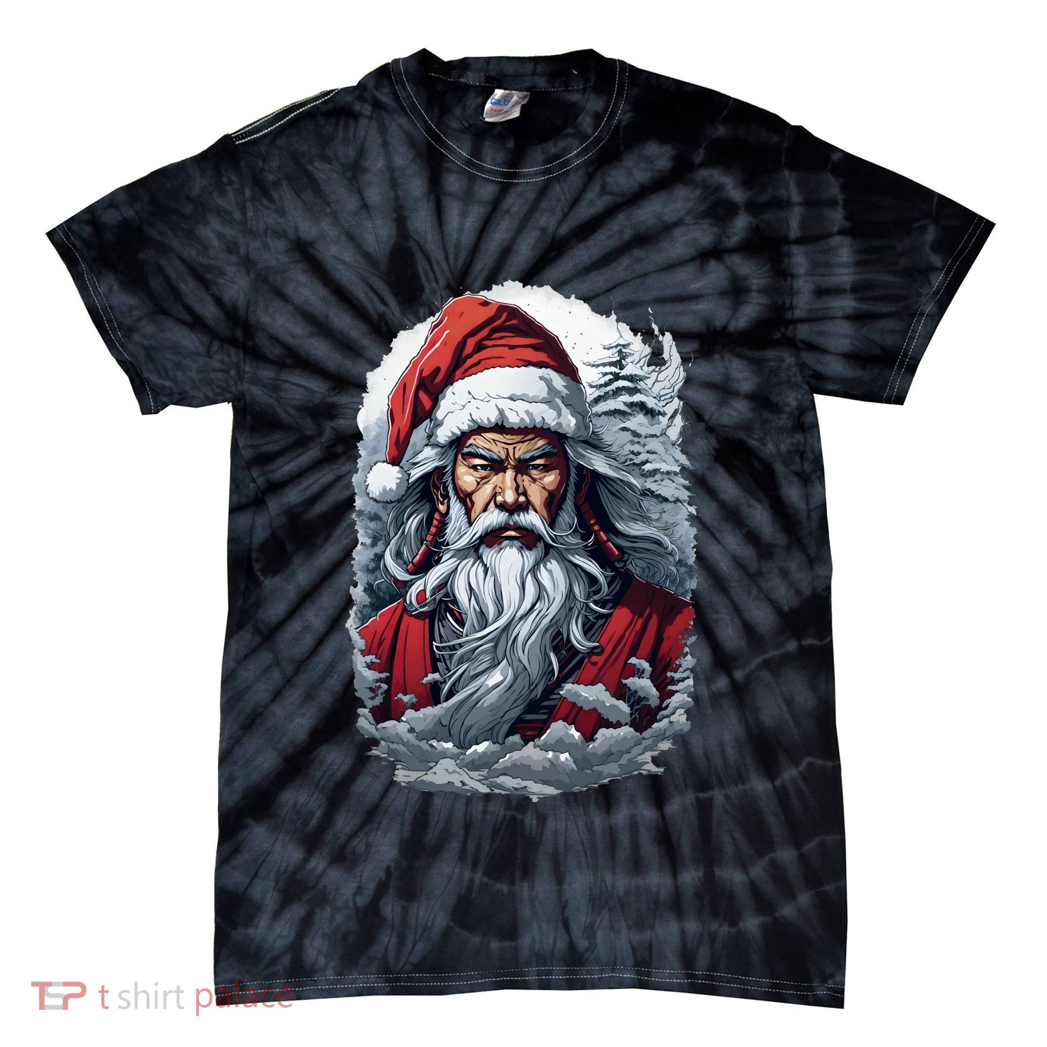 Samurai Santa Claus Tie-Dye T-Shirt