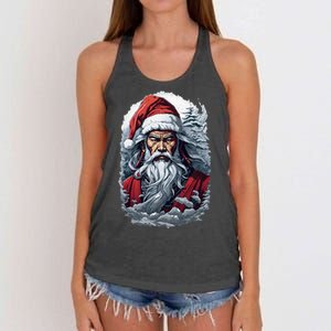 Samurai Santa Claus Women's Knotted Racerback Tank