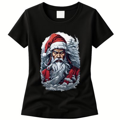 Samurai Santa Claus Womens T-Shirt