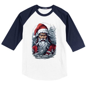 Samurai Santa Claus Baseball Sleeve Shirt