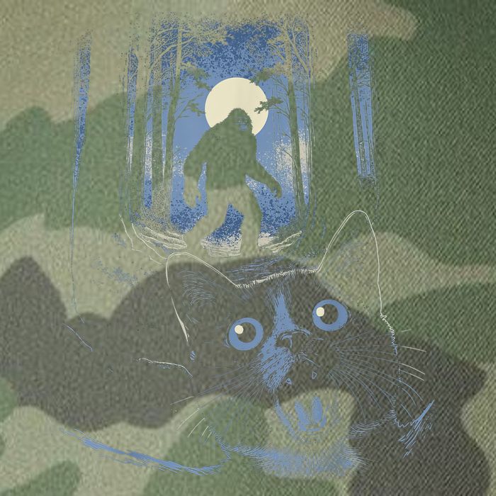 Surprised Scared Cat Selfie With Bigfo Ot Sasquatch Legacy Tie Dye Trucker Hat