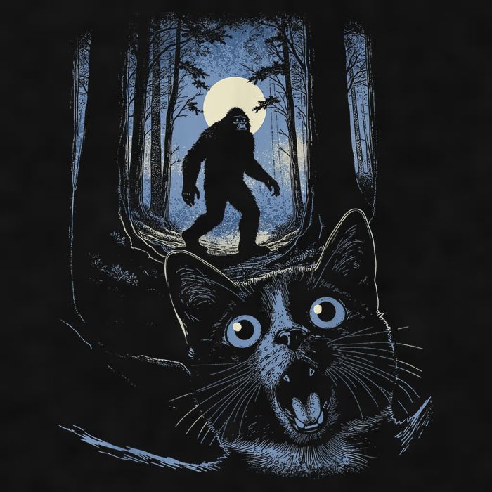 Surprised Scared Cat Selfie With Bigfo Ot Sasquatch Ladies PosiCharge Tri-Blend Wicking Tank